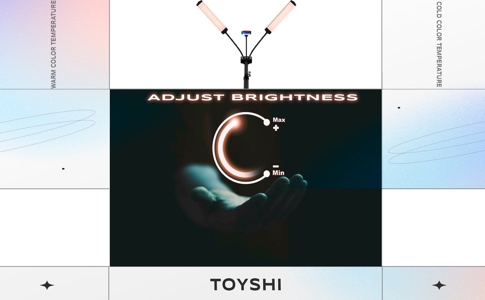 Toyshi Flex Light Pro - Portable Dual LED Lamp with Tripod