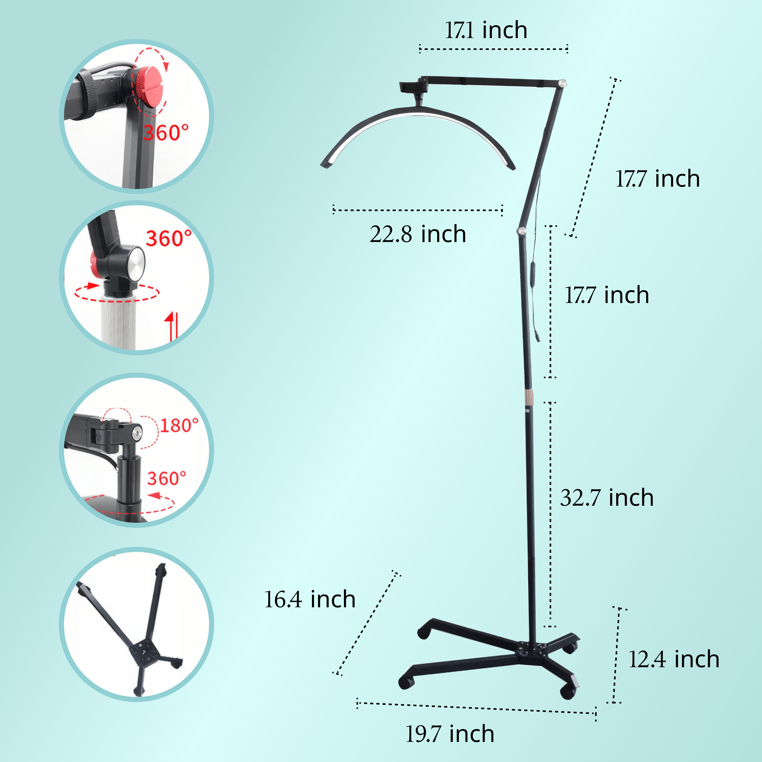Toyshi Half Moon Lamp for Lash Extension 22.8inch