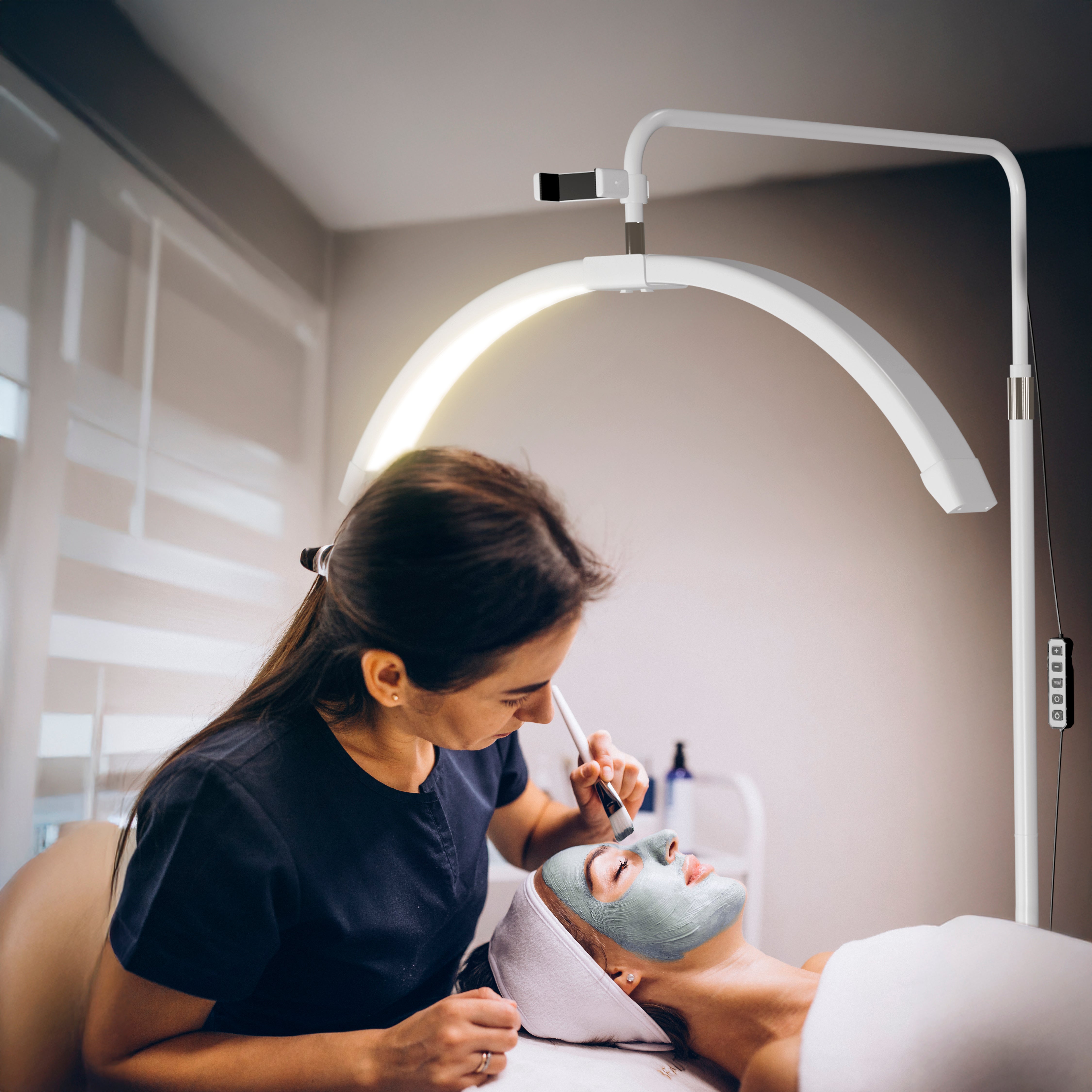 TOYSHI 26 inch White LED Floor Lamp – Elegant Lighting for Beauty Experts, Tattoo Artists, Jewelers, Soldering Professionals, and Hairdressers