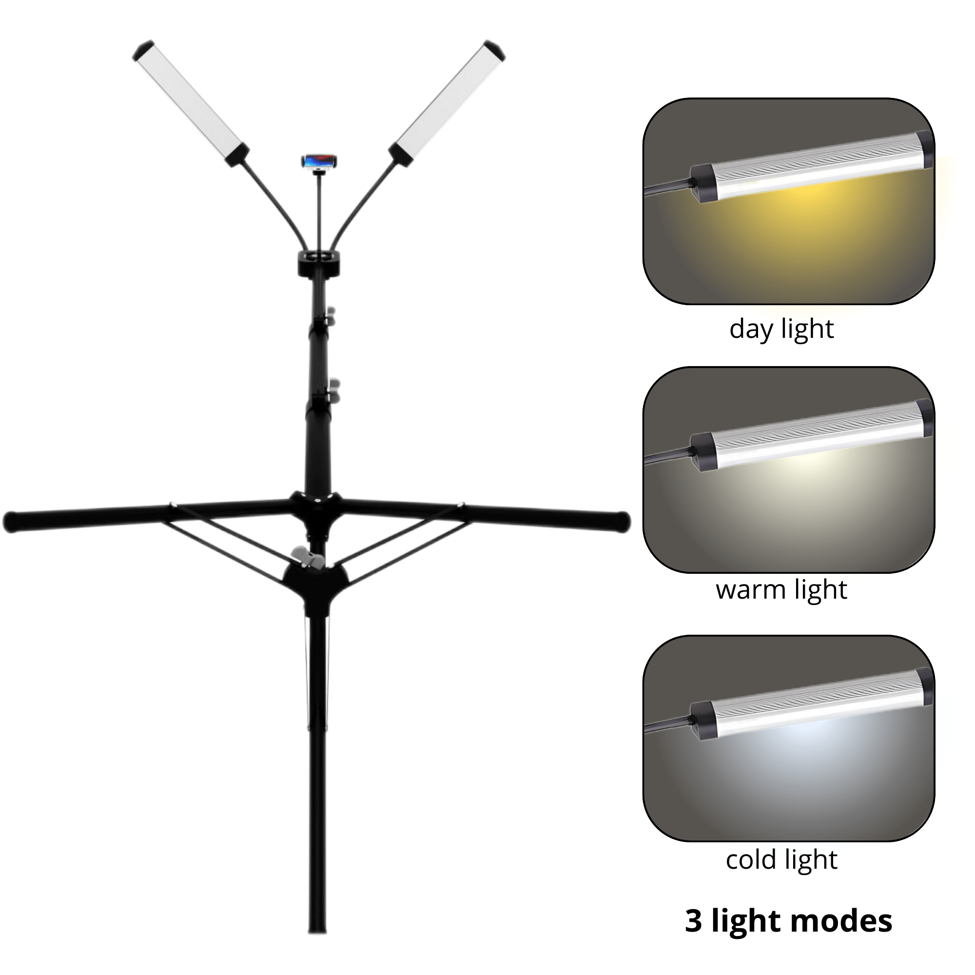 Toyshi Flex Light Pro - Portable Dual LED Lamp with Tripod